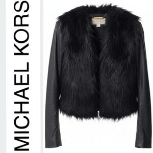 NWT! Michael Kors Faux Leather / Fur crop jacket